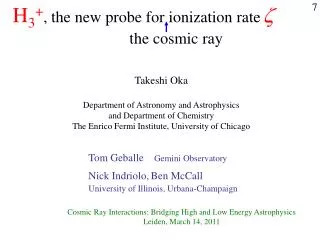 H 3 + , the new probe for ionization rate ?