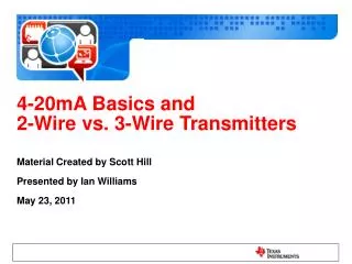 4-20mA Basics and 2-Wire vs. 3-Wire Transmitters