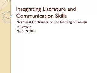 integrating literature and communication skills