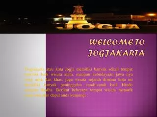 welcome to jogjakarta