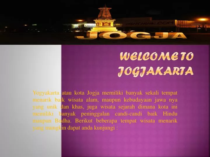 welcome to jogjakarta
