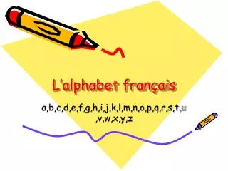 l alphabet fran ais