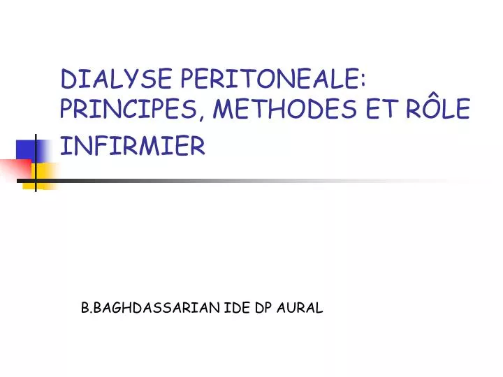 dialyse peritoneale principes methodes et r le infirmier