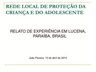 rede local de prote o da crian a e do adolescente