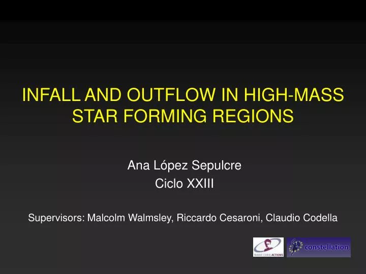 infall and outflow in high mass star forming regions