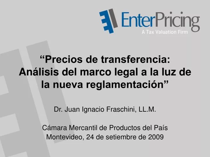 precios de transferencia an lisis del marco legal a la luz de la nueva reglamentaci n