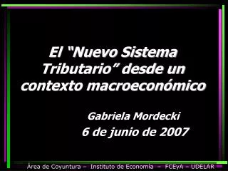 el nuevo sistema tributario desde un contexto macroecon mico