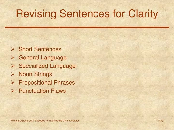 revising sentences for clarity