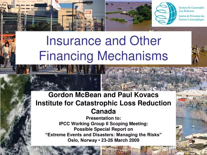 insurance and other financing mechanisms