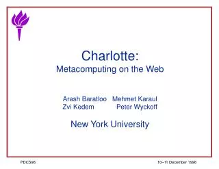 Charlotte: Metacomputing on the Web