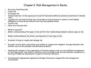 Chapter 5: Risk Management in Banks