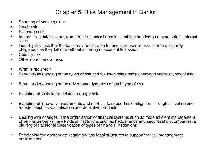 chapter 5 risk management in banks