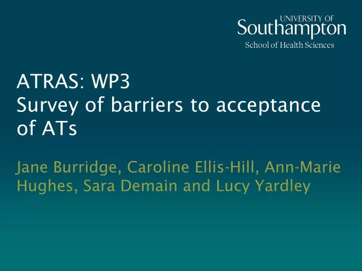 atras wp3 survey of barriers to acceptance of ats