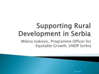 Supporting Rural Development in Serbia