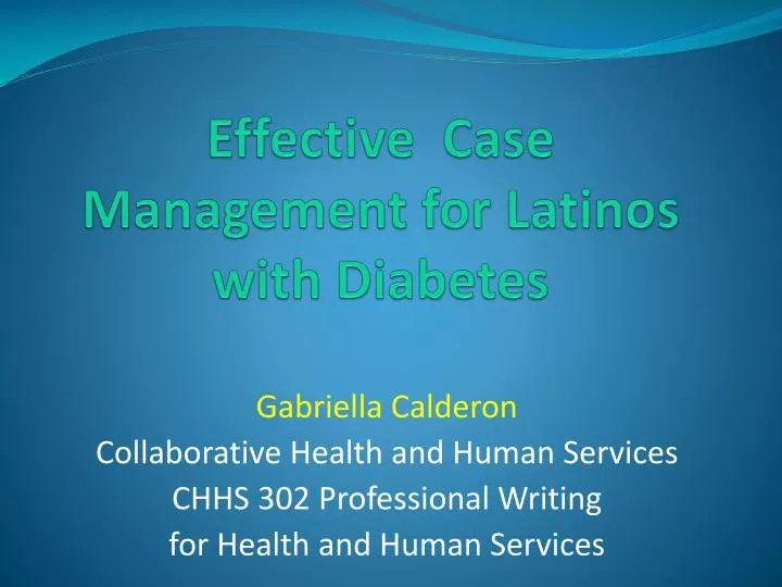 effective case management for latinos with diabetes