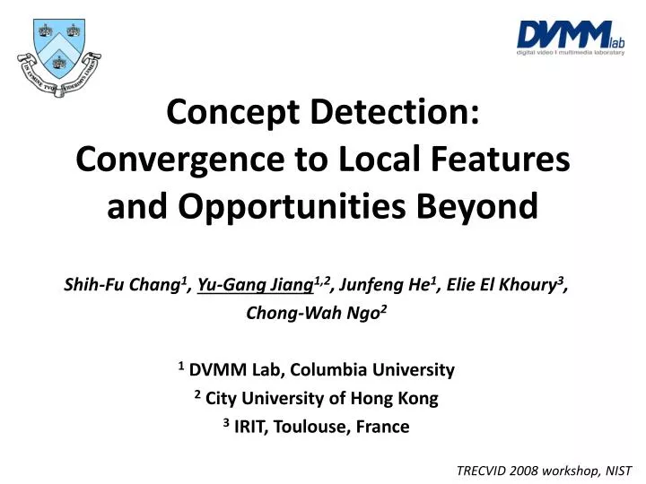 concept detection convergence to local features and opportunities beyond