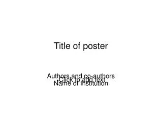 Title of poster