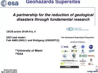 Geohazards Supersites