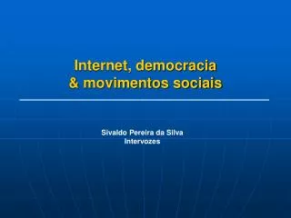 internet democracia movimentos sociais