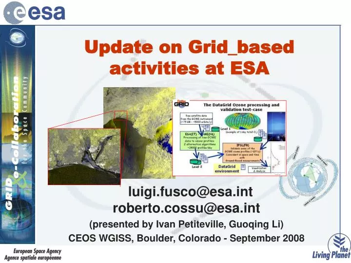 update on grid based activities at esa