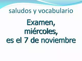 saludos y vocabulario