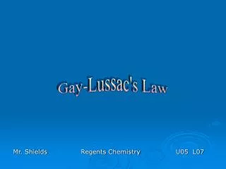 Gay-Lussac's Law