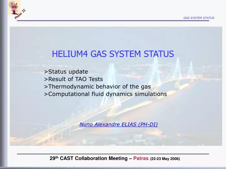 helium4 gas system status