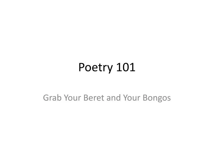 poetry 101