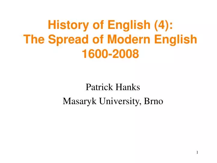 patrick hanks masaryk university brno