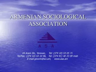 ARMENIAN SOCIOLOGICAL ASSOCIATION