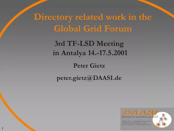 directory related work in the global grid forum
