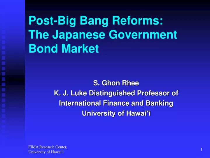 post big bang reforms the japanese government bond market