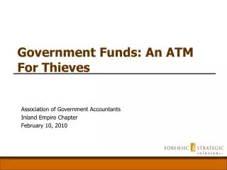 Government Funds: An ATM For Thieves