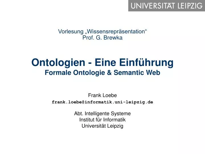 ontologien eine einf hrung formale ontologie semantic web