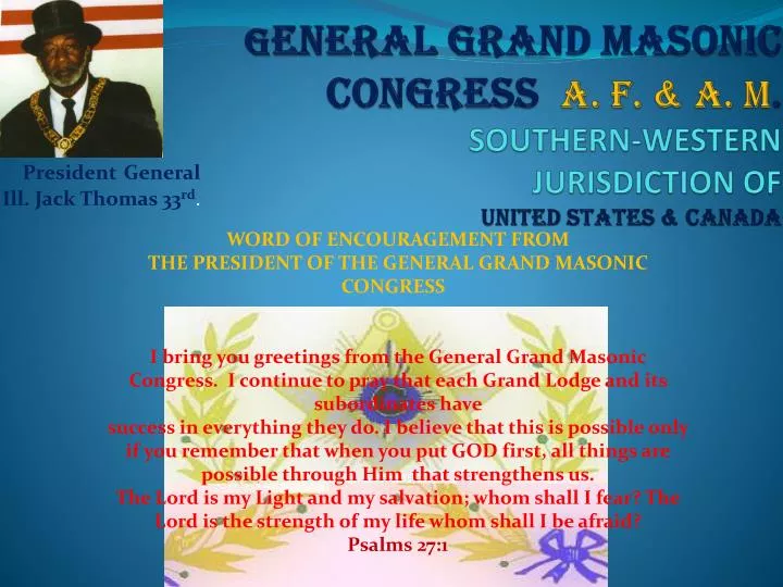 g eneral grand masonic congress a f a m southern western jurisdiction of united states canada