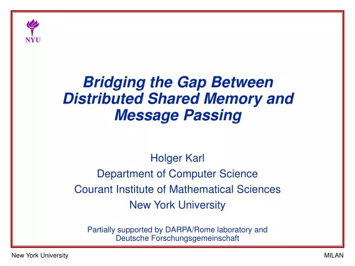 bridging the gap between distributed shared memory and message passing