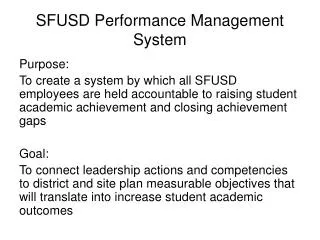 SFUSD Performance Management System