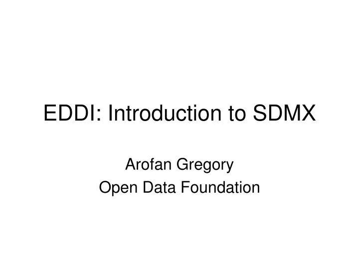 eddi introduction to sdmx