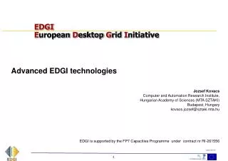 EDGI E uropean D esktop G rid I nitiative