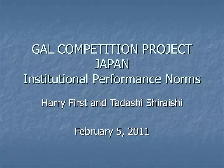 gal competition project japan institutional performance norms