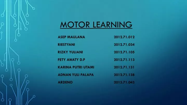 motor learning