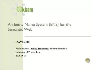 An Entity Name System (ENS) for the Semantic Web