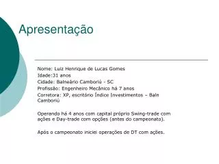 apresenta o