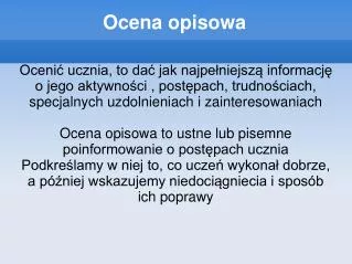 ocena opisowa