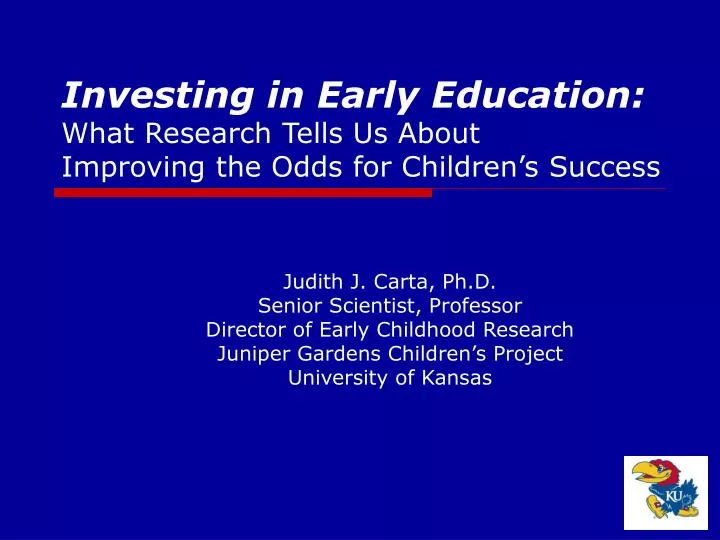 investing in early education what research tells us about improving the odds for children s success
