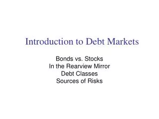 Introduction to Debt Markets