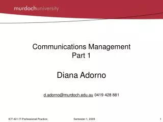 Communications Management Part 1