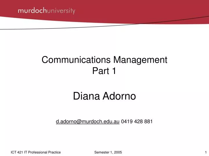 communications management part 1