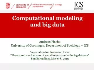 Computational modeling and big data