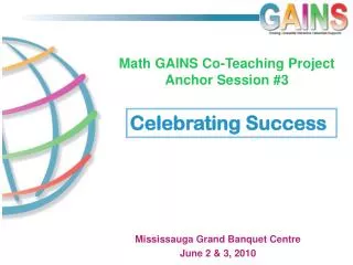 Math GAINS Co-Teaching Project Anchor Session #3